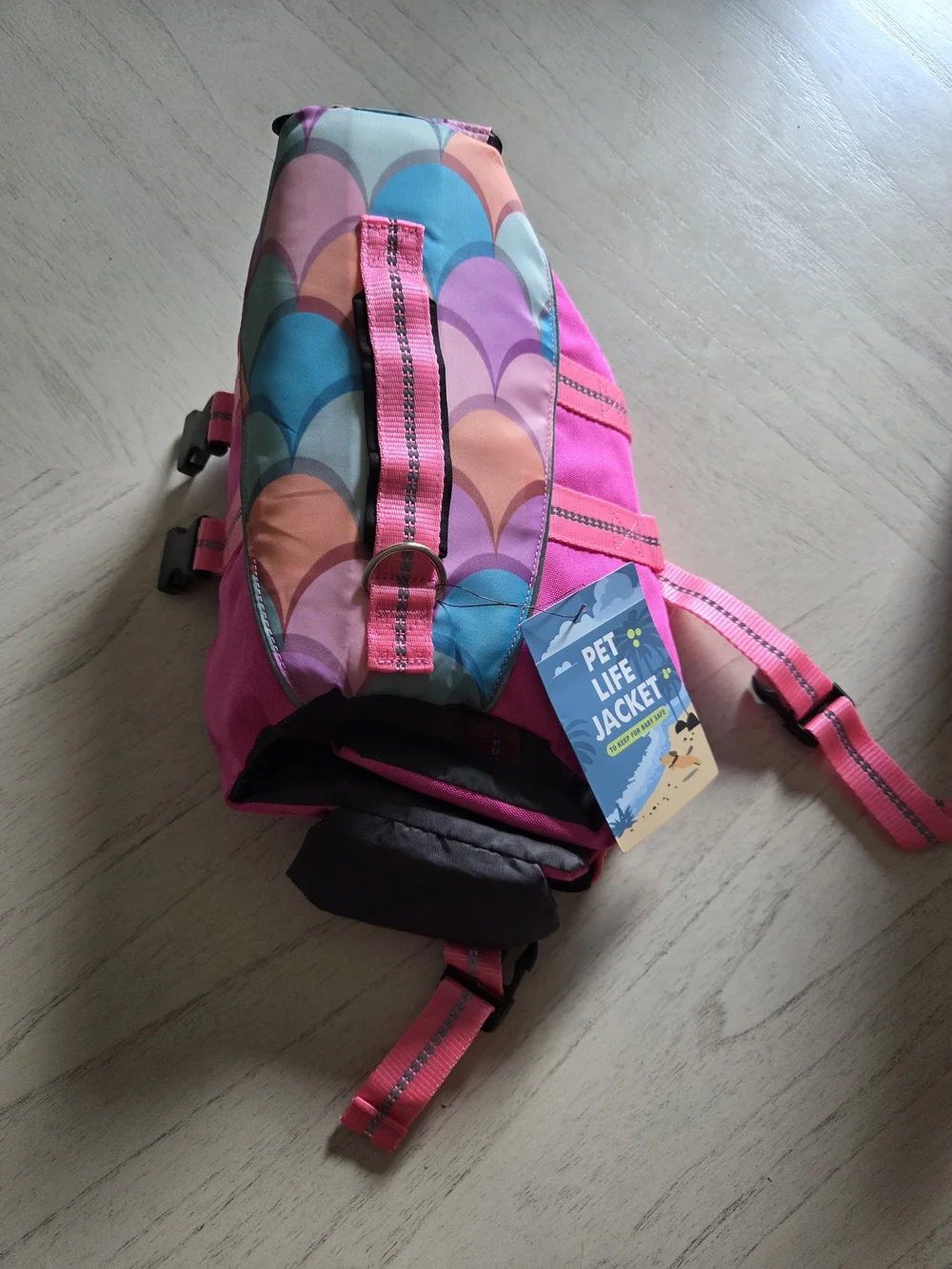 cyeollo Dog Life Jacket Mermaid Safety Vest with Rescue Handle Reflective Strip